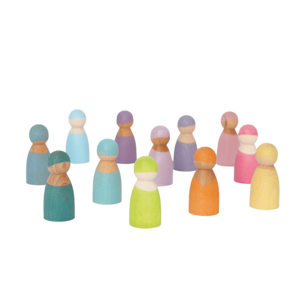 Waldorf Essentials | 12 Pastel Wooden Peg Dolls Waldorf Essentials Waldorf Essentials